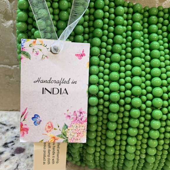 TI TOK Viral Beaded Green Evening Bag NWT - Picture 6 of 7